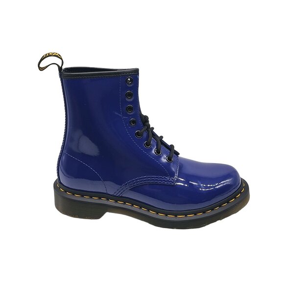 Dr. Martens 1460 Womens Blue Boots Size 6‎ Patent Leather Boots - Picture 1 of 9